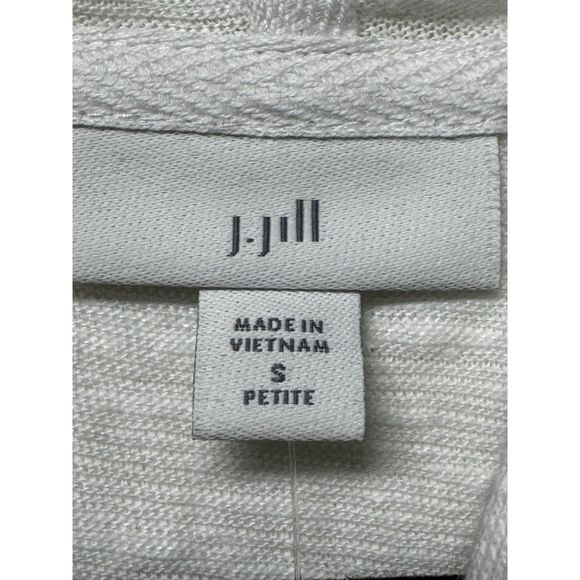 NWT - J. JILL Linen/Cotton Button Front Hooded Tunic Pockets White, Sz SP - Picture 5 of 9